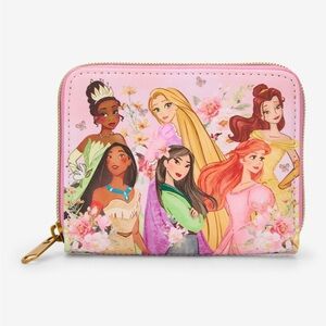 Disney loungefly princess group pink zip up wallet